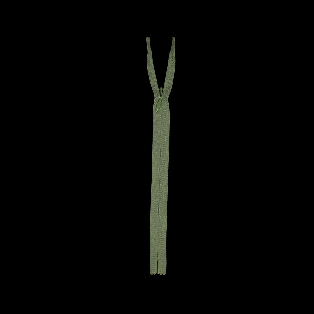 Invisible Zipper 9" by YKK - 064 Turtle Green Detail