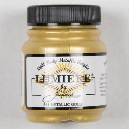 Jacquard Lumiere Textile Paint - 561 Metallic Gold - Light Body Metallic Acrylic
