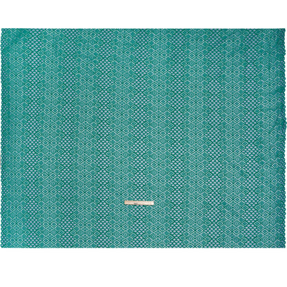 Corded Lace with Finished Edges - Blue and Teal Decorated Diamond Stripes
