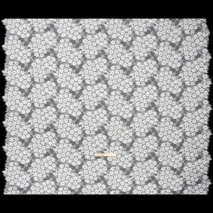 Raschel Lace Panel with Organic Finished Edges - Ivory Daisy Bunches