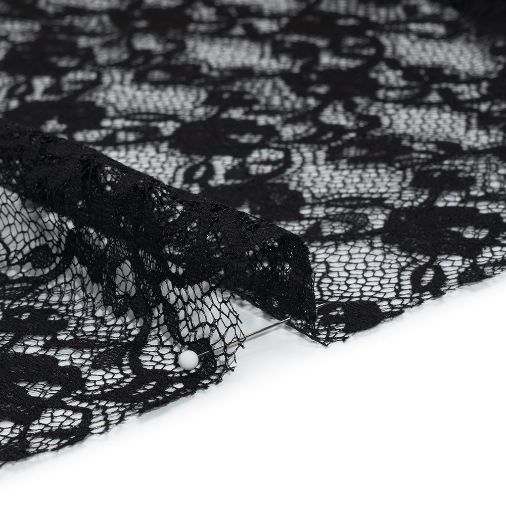 Chantilly Lace - Black Floral Vines - Detail