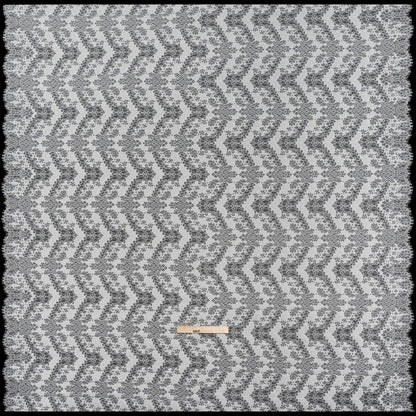 Raschel Lace Panel with Finished Edges - White PFD Ornate Leafy Chevrons