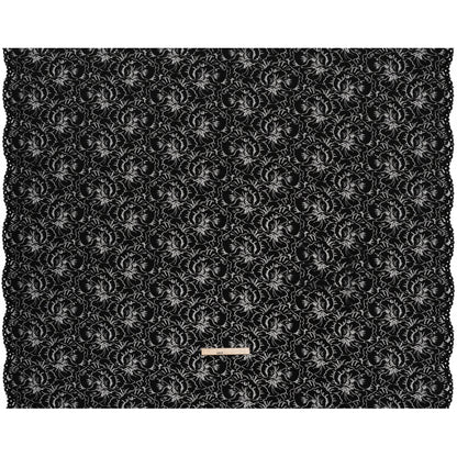 Stretch Corded Lace with Finished Edges - Black Bold Blooming Florals - Dania Collection
