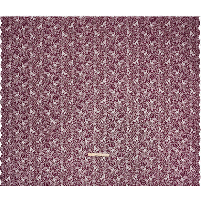 Stretch Metallic Corded Lace with Finished Edges - Dark Purple and Gold Tropical Blossoms - Ottilie Collection