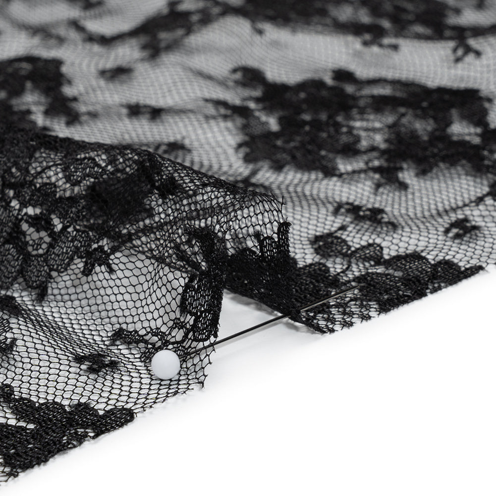 Chantilly Lace - Black Little Bouquets - Detail