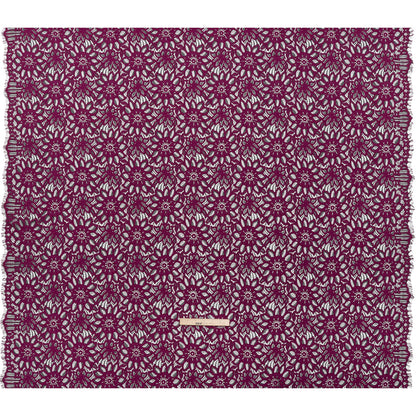 Corded Lace with Finished Scalloped Edges - Wineberry and Black Sunflowers