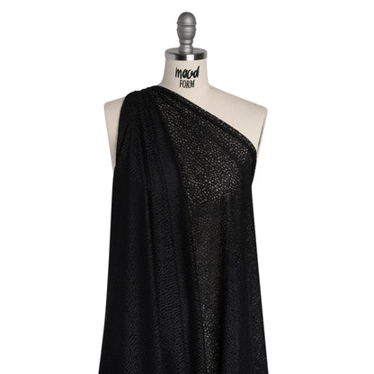 Nylon Raschel Mesh Lace - Black Bark Texture