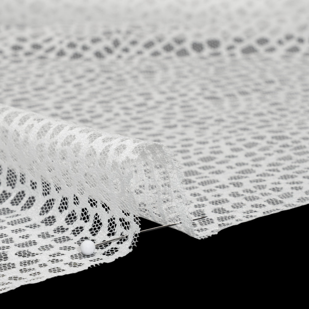 Nylon Raschel Mesh Lace - Ivory Bark Texture - Detail
