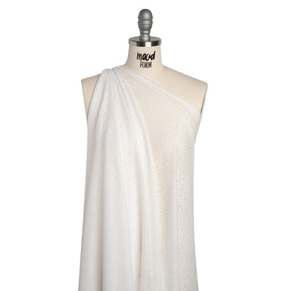 Nylon Raschel Mesh Lace - Ivory Bark Texture