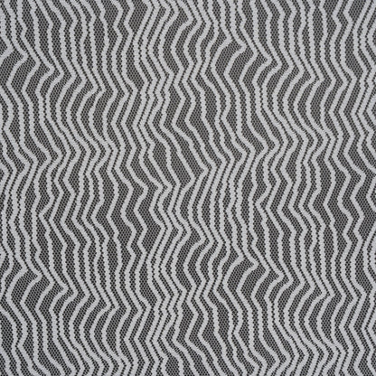 Nylon Raschel Mesh Lace - Ivory Erratic Zig Zags