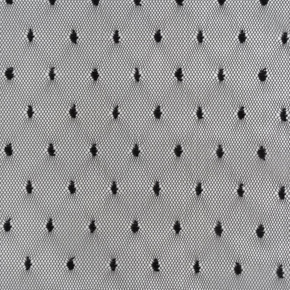 Nylon Raschel Point D'Esprit Lace - Black Polka Dots