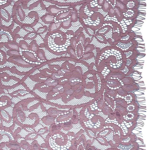 Corded Lace with Finished Edges - Blue and Lavender Flowering Vines