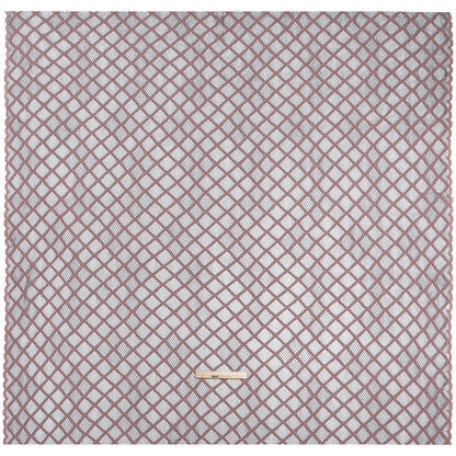 Corded Lace with Little Scalloped Finished Edges - Gray and Dusty Rose Diamond Lattice