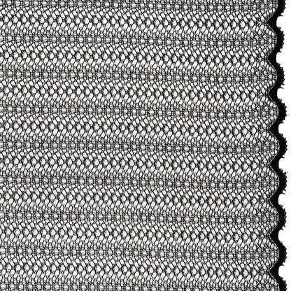 Rayon and Nylon Corded Lace with Little Scallop Finished Edges - Black and White Archway Stripes