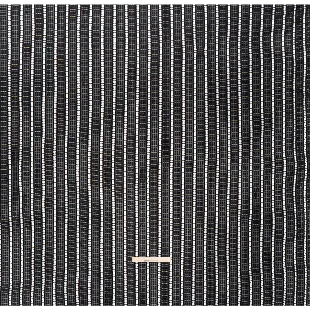 Corded Lace - Black Squares and Stripes - Full