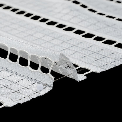 Corded Lace - Ivory Squares and Stripes