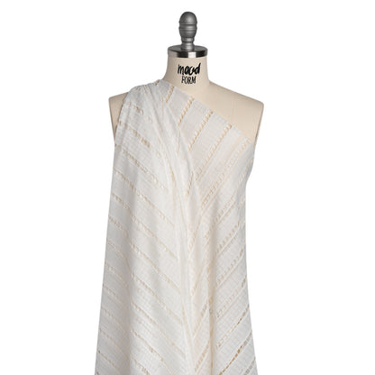 Corded Lace - Ivory Squares and Stripes