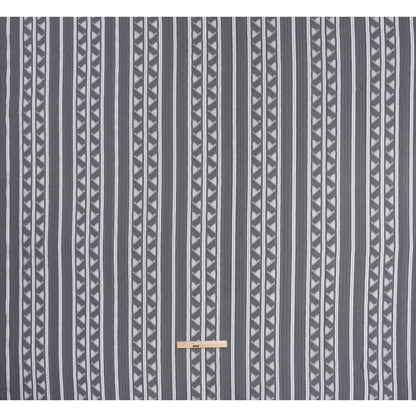 Corded Lace - Gray and Silver Geometric Stripes