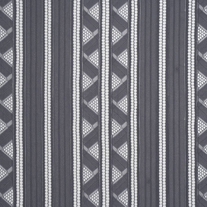 Corded Lace - Gray and Silver Geometric Stripes