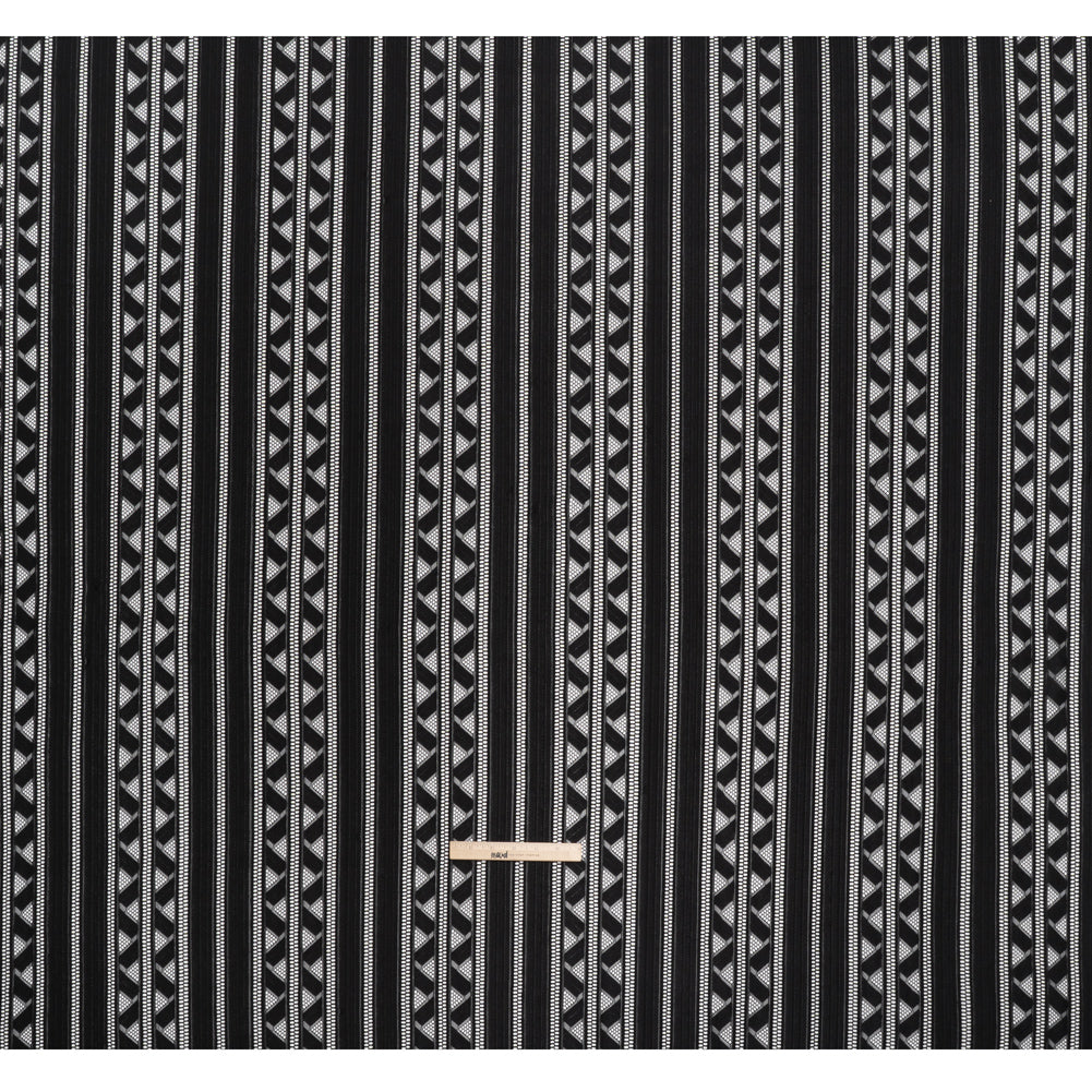 Corded Lace - Black Geometric Stripes - Full