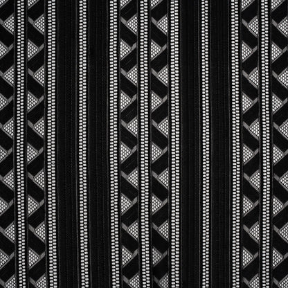Corded Lace - Black Geometric Stripes