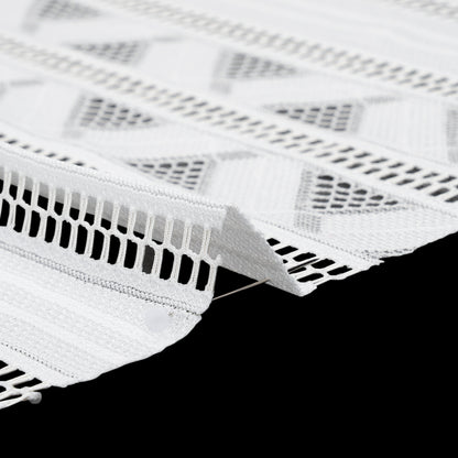 Corded Lace - Ivory Geometric Stripes