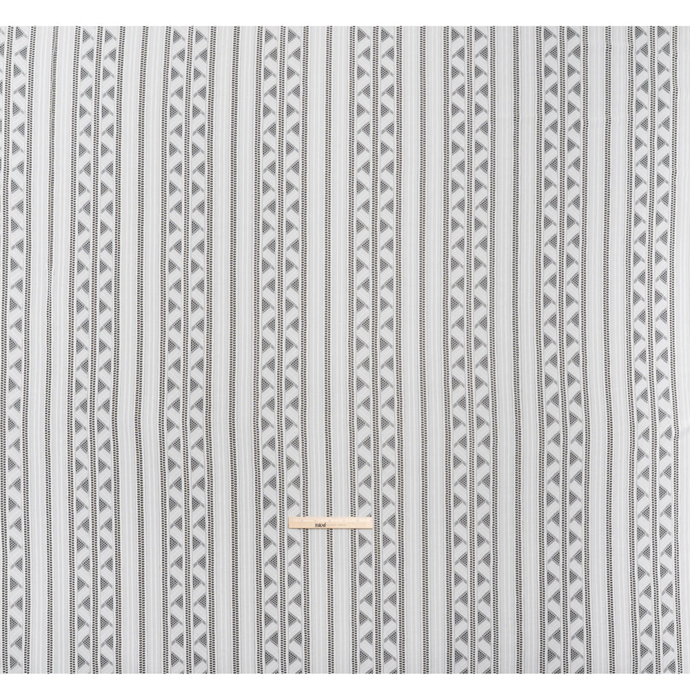 Corded Lace - Ivory Geometric Stripes - Full