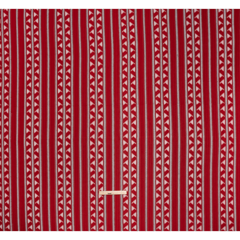 Corded Lace - Red and Black Geometric Stripes - Full