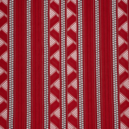 Corded Lace - Red and Black Geometric Stripes