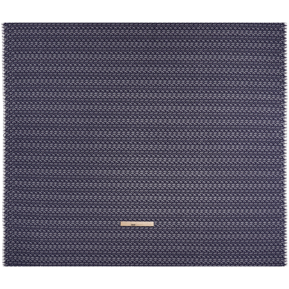 Corded Lace with Finished Eyelash Edges - Navy and Purple Diamond Lattice - Full