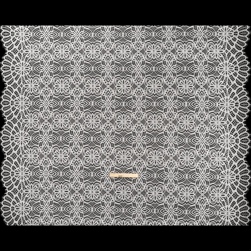 Corded Lace with Finished Edges - Ivory Radiant Floral - Full