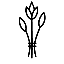 A black and white picture of a bunch of flowers with leaves