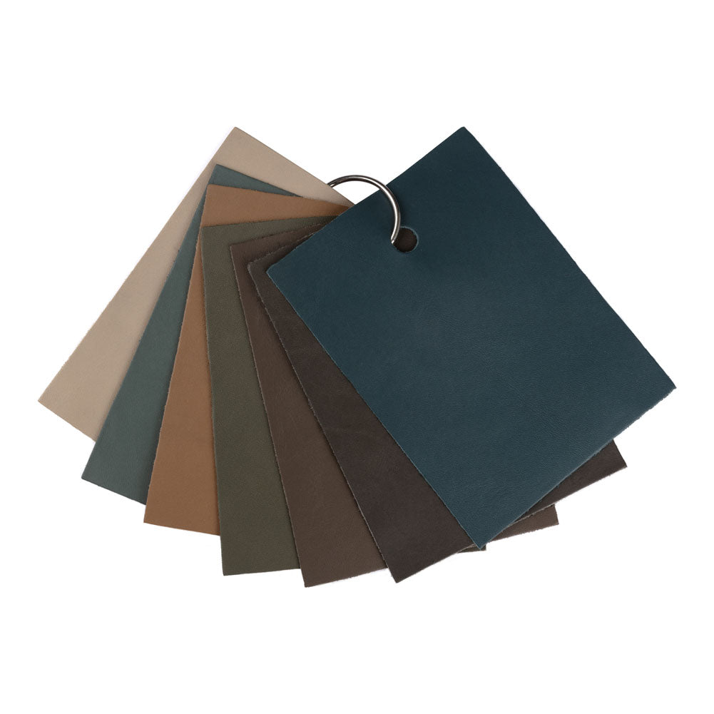 Brandy Italian Sand Aniline Dyed Smooth Full Grain Cow Leather Hide Folded