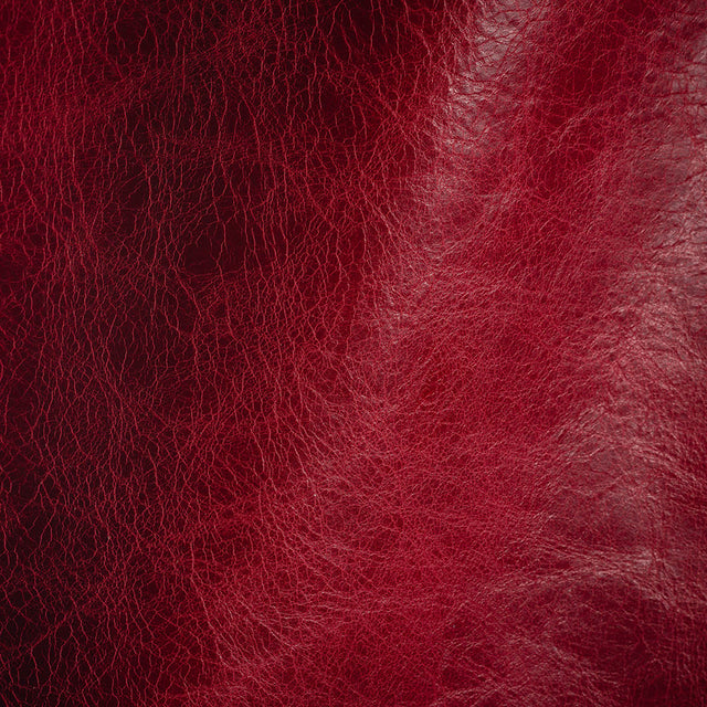 Madeira Italian Lacquer Red Aniline Dyed Waxed Top Grain Cow Leather Hide
