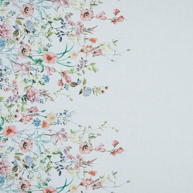 Cotton Voile - White Floral Border - La Marche des Fleurs Print - Mood Exclusive Jacques Collection