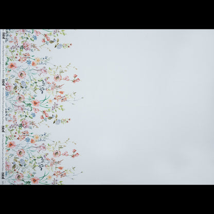 Cotton Poplin - White Floral Border - La Marche des Fleurs Print - Mood Exclusive Jacques Collection