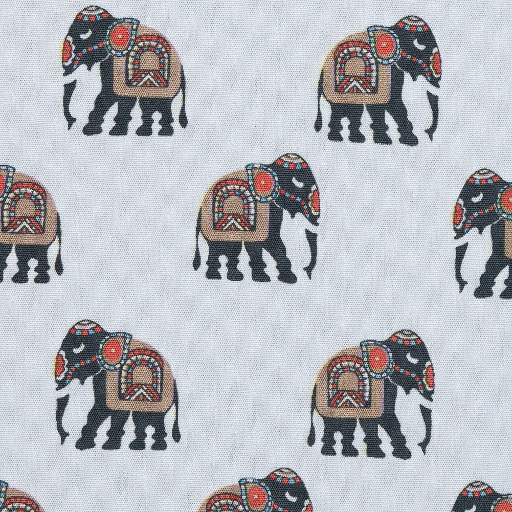 Mood Exclusive Le Cirque Charmant Elephant Printed Cotton Poplin - Detail