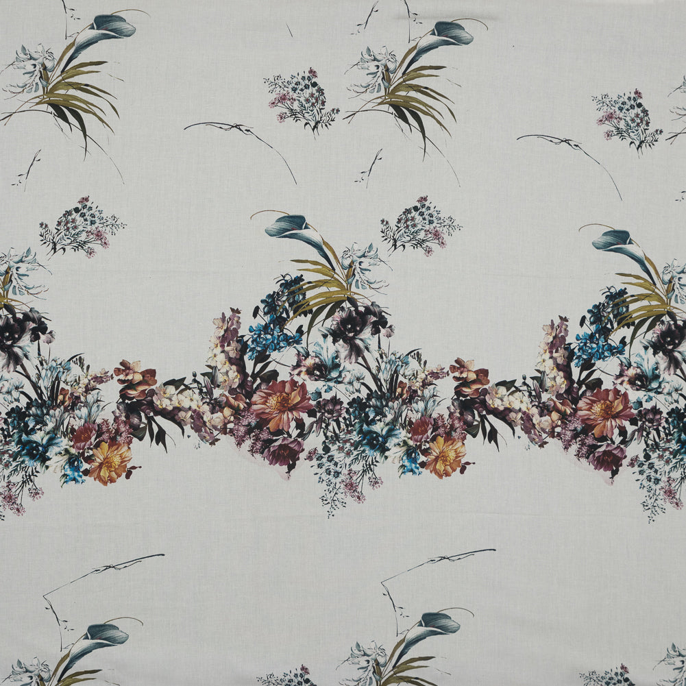 Cotton Voile Panel - Floral Band - Hera's Offering Print - Mood Exclusive Gaia Collection