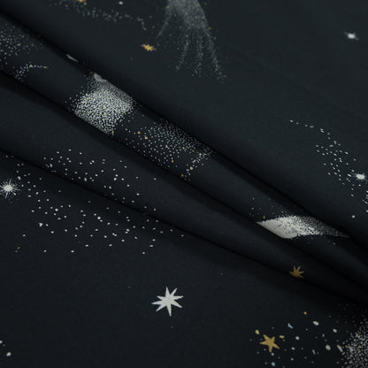 Cotton Voile - Black Celestial - Path of Apollo Print - Mood Exclusive Gaia Collection