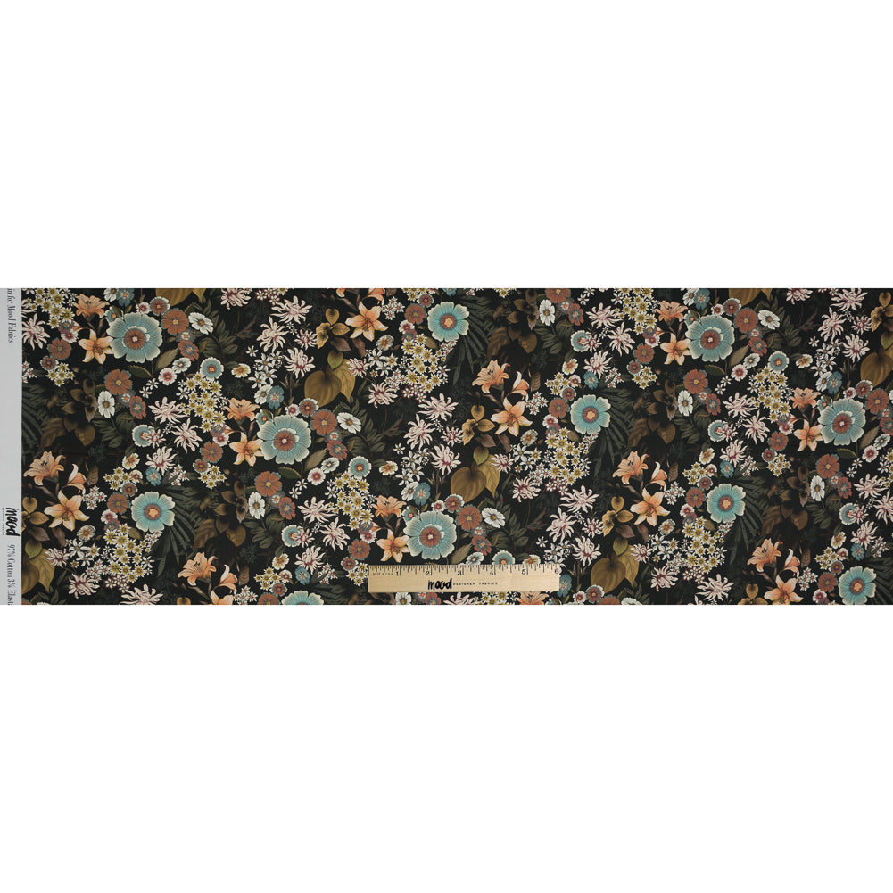 Stretch Cotton Sateen - Rustic Floral - Narcissus' Reflection Print - Mood Exclusive Gaia Collection - Full