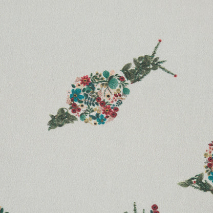 Stretch Cotton Sateen - White Floral Snails - The Snail's Bounty Print - Mood Exclusive Gaia Collection