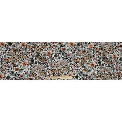 Stretch Polyester Crepe - Ivory Floral - Passing of Adonis Print - Mood Exclusive Gaia Collection