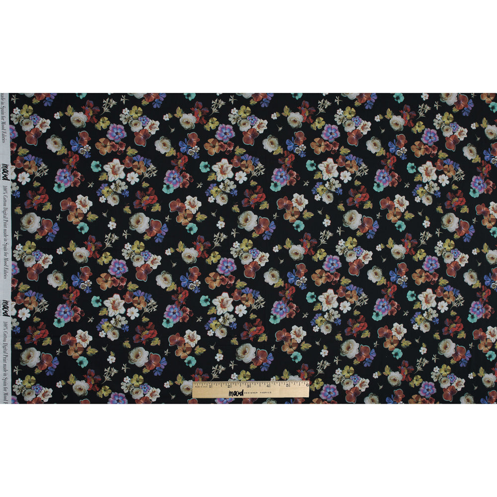Cotton Voile - Black Floral - Pressed Flower Perfection Print - Mood Exclusive Botanical Collection - Full