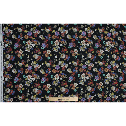 Cotton Voile - Black Floral - Pressed Flower Perfection Print - Mood Exclusive Botanical Collection