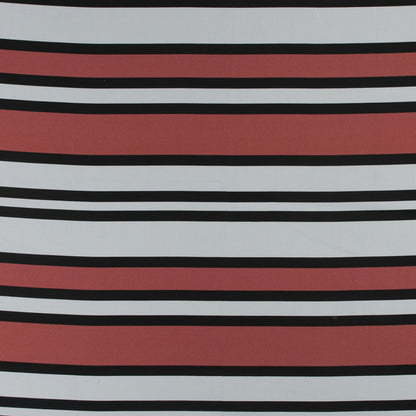 Stretch Cotton Sateen - Coral and White Stripes - Aina Stripe Print - Mood Exclusive Aloha Collection