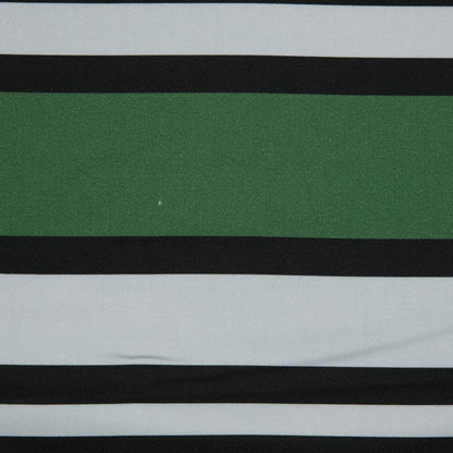 Stretch Cotton Sateen - Green and White Stripes - Aina Stripe Print - Mood Exclusive Aloha Collection