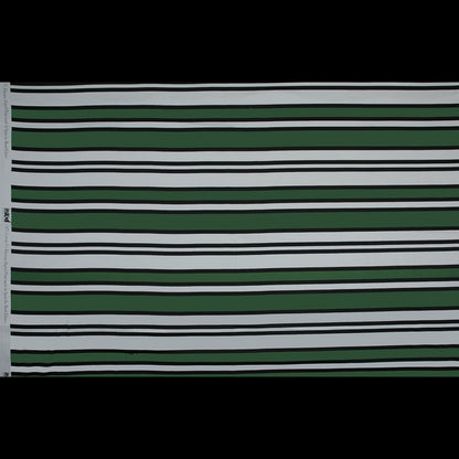 Stretch Cotton Sateen - Green and White Stripes - Aina Stripe Print - Mood Exclusive Aloha Collection