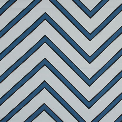 Stretch Cotton Sateen - Blue Chevrons - Mood Exclusive Hele Zig-Zag Print