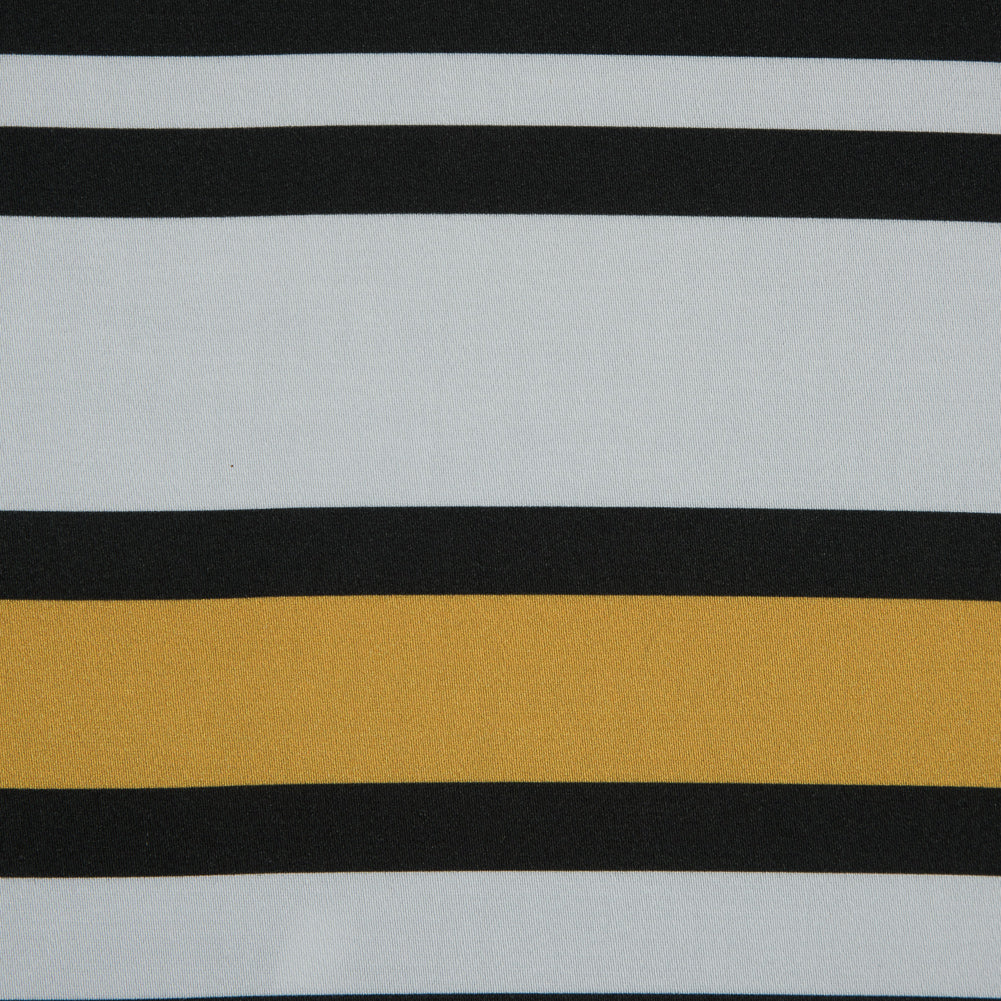 Stretch Cotton Sateen - Yellow and White Stripes - Aina Stripe Print - Mood Exclusive Aloha Collection - Detail