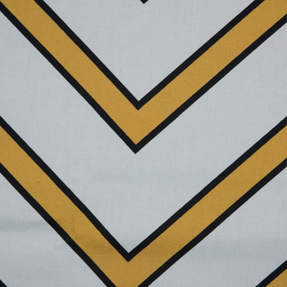 Stretch Cotton Sateen - Yellow Chevrons - Hele Zig-Zag Print - Mood Exclusive Aloha Collection - Detail